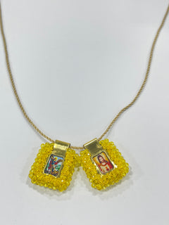 HANDMADE MEDIUM SIZE GOLD PLATED SCAPULAR NECKLACE
