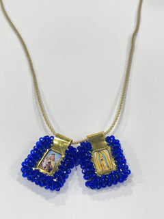 HANDMADE MEDIUM SIZE GOLD PLATED SCAPULAR NECKLACE