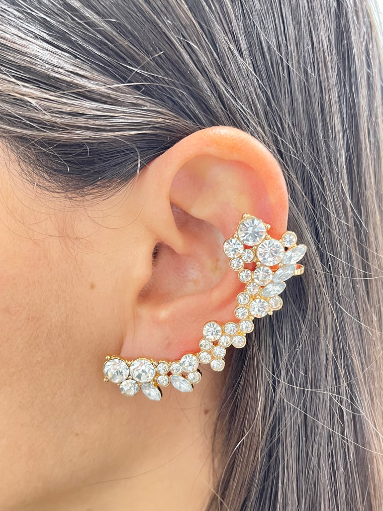 CRYSTAL SINGLE EARRING EAR CUFF